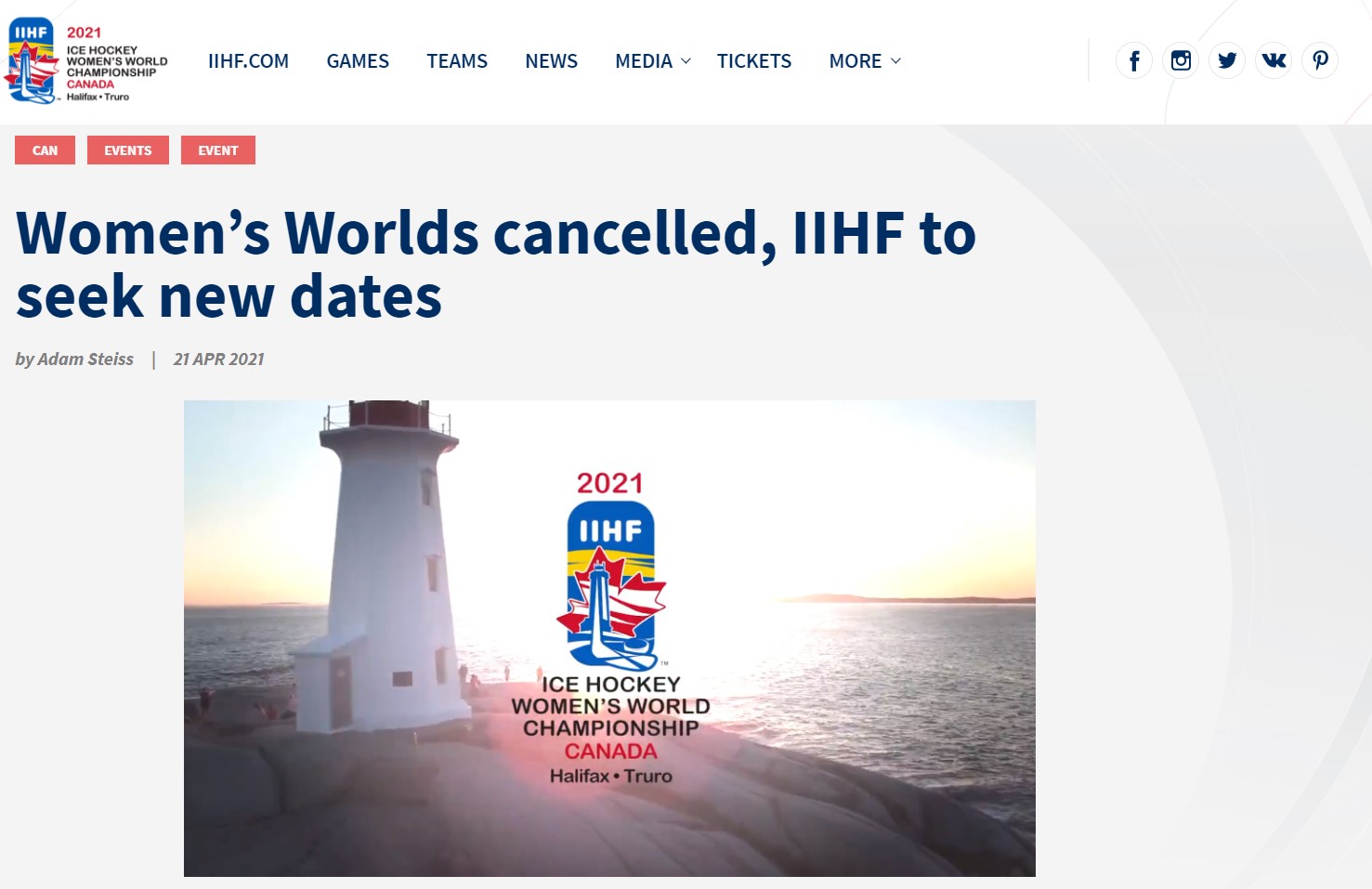2021 IIHF女子世界選手権が急遽中止-img